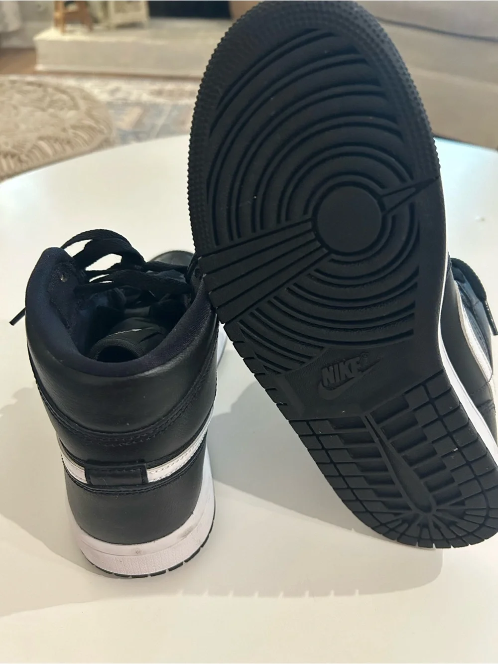 Nike Black and White Mid-Top Sneakers